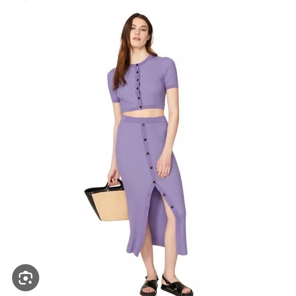 NAADAM Purple Midi Pencil Sweater Set